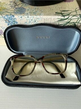 Authentic Gucci GG0180O 004 Optical Eyeglass Frames Baroque Tortoise